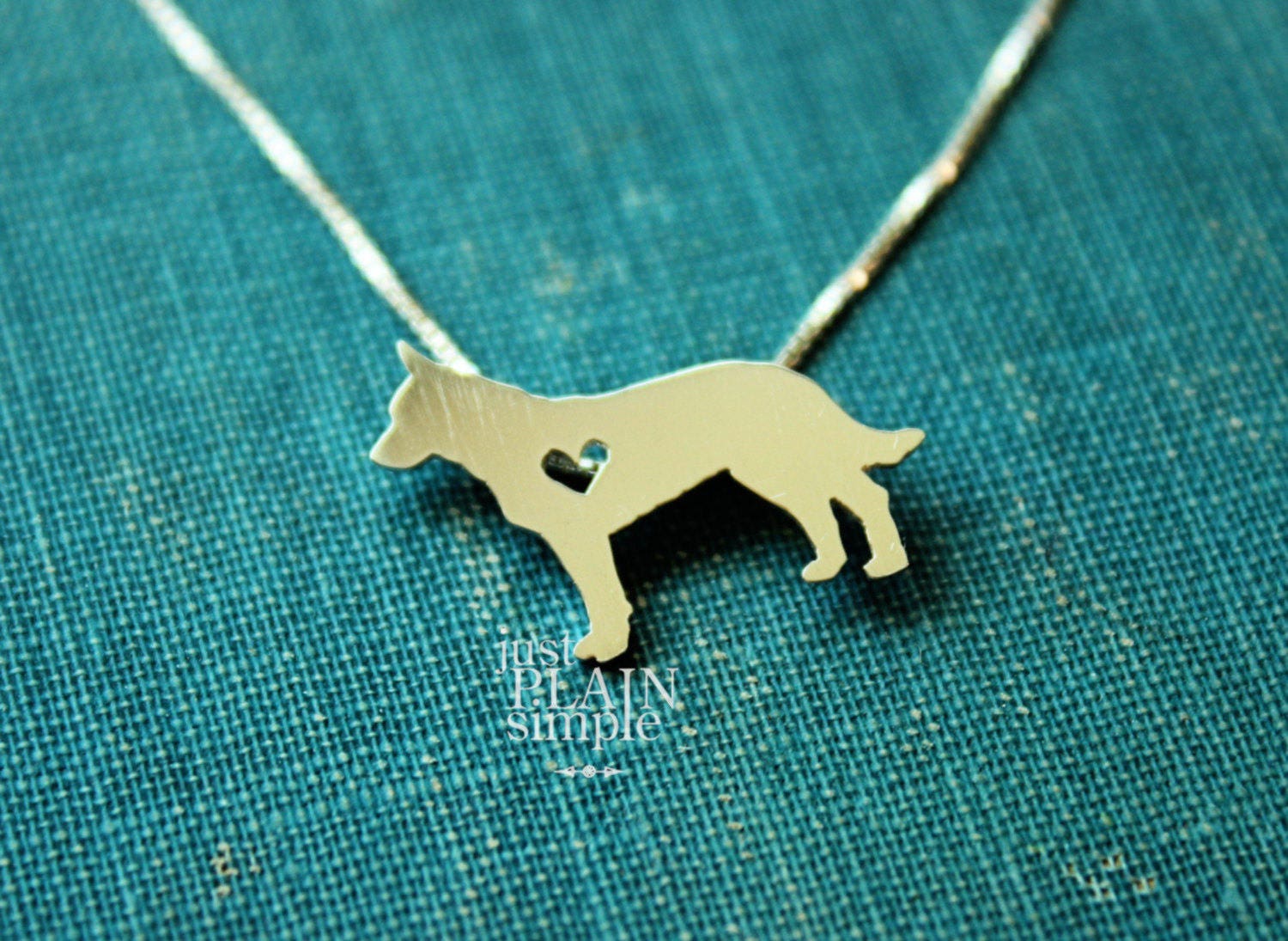 Cattle Dog/Blue Heeler necklace sterling silver hand cut