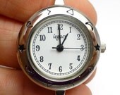 Watch Face for DIY projects Silver tone Round with white face celestial stars moons