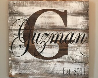 Last name sign, wedding sign, established sign, monogram sign, pallet last name sign, pallet sign, wedding sign, pallet sign