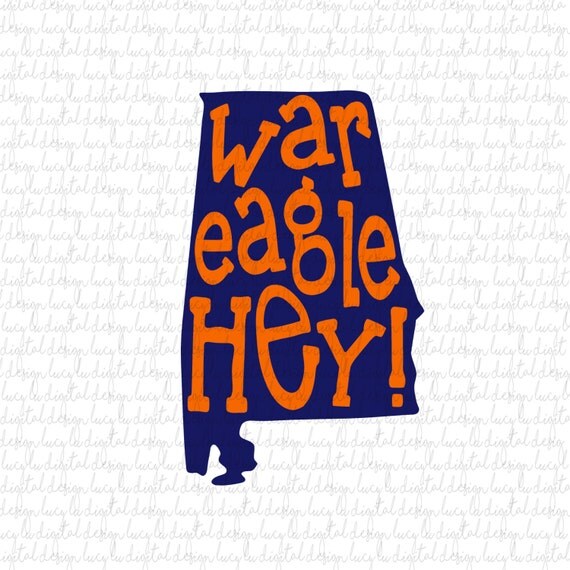 WAR EAGLE HEY Digital Cut Files svg dxf png eps studio3