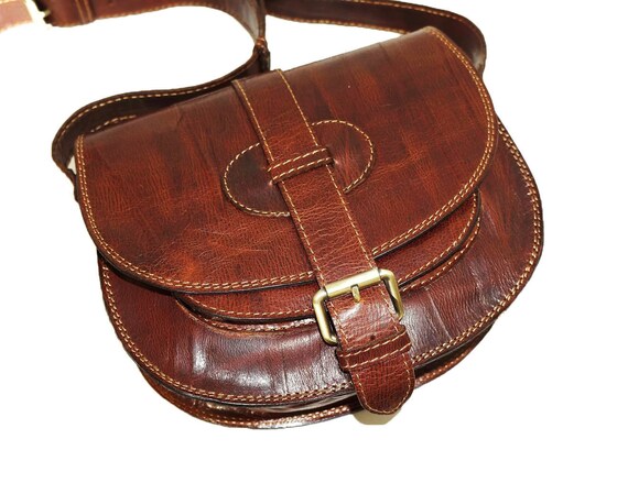 Leather Saddle Bag Leather Messenger Bag Leather by ChicLeather