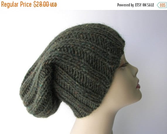 SALE ICELANDIC WOOL Chunky Hand Knit Beanie Ski Hat by ATIdesign