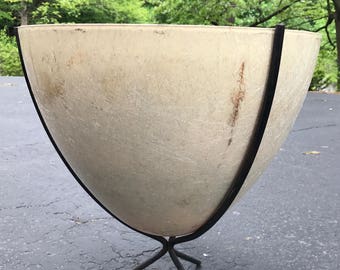 Vintage 50s Kimball Fiberglass Bullet Planter Tripod Stand Mid Century Modern Fifties Retro