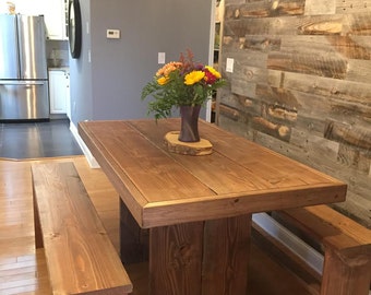 9 foot farmhouse table - 5 foot farm table with benches