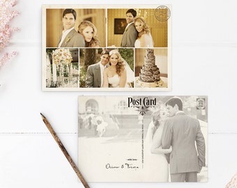 Vintage Wedding Thank You Cards / Wedding thank yous / Thank You Cards / Thank you postcard - the "Trista"