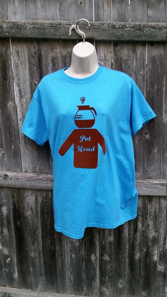 Pothead tee with torso coffee humor tee shirt Adult Med.