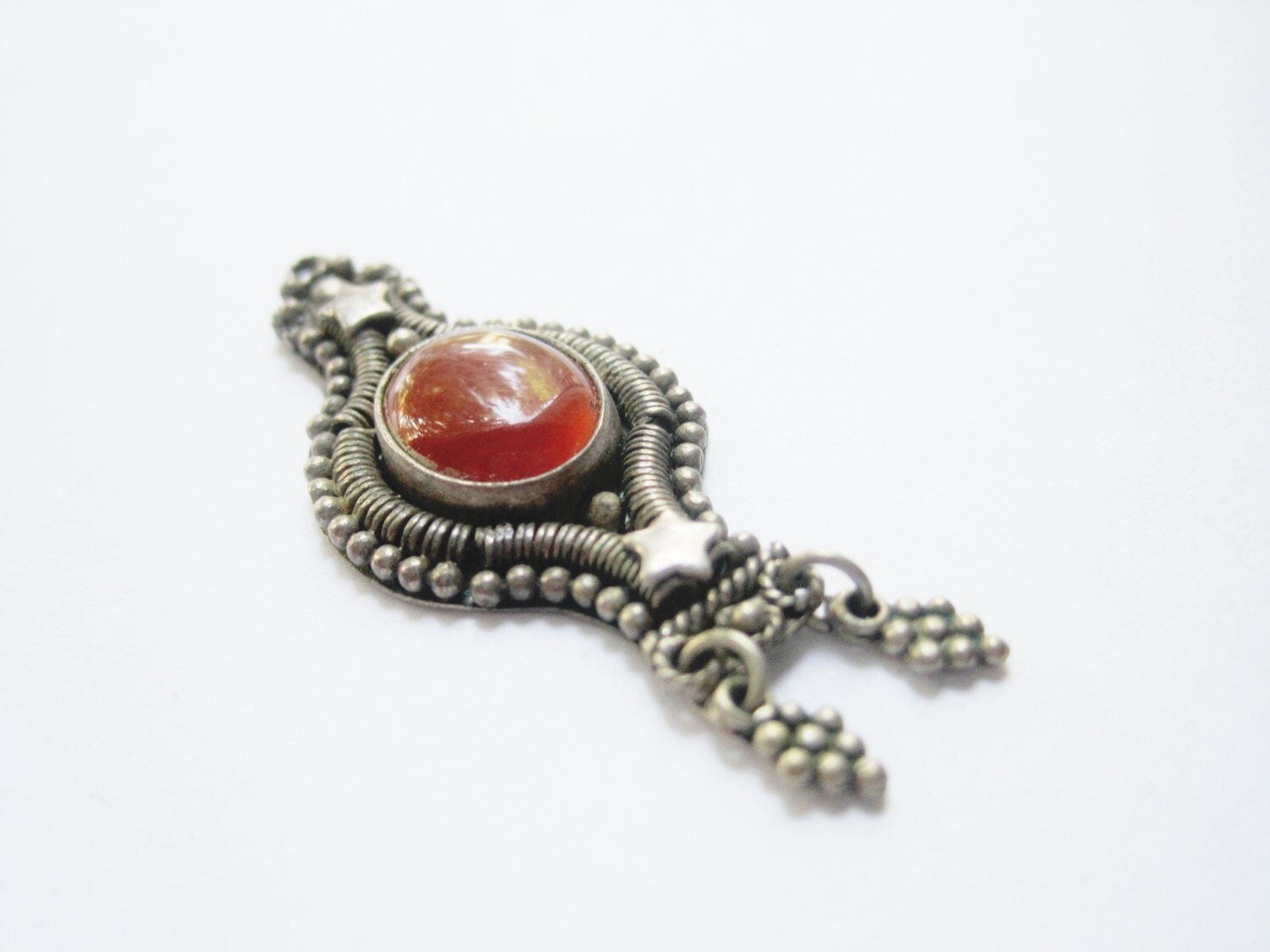 Turkish Sterling Silver and Carnelian Pendant