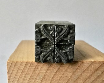 Vintage Letterpress Four Piece Fleuron for Printing and Stamping