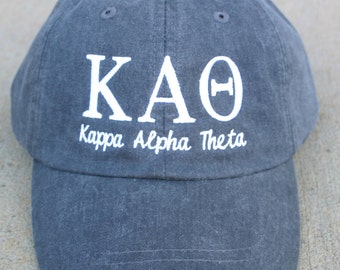 Kappa Alpha Theta with script baseball cap