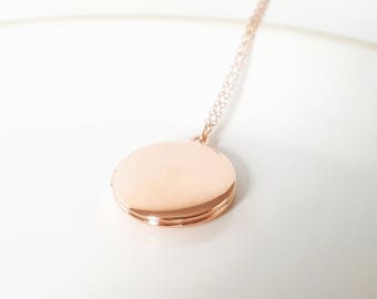 Rose Gold Locket - Rose Gold Bridesmaid - Gold Locket - Gold Layering Locket - Layered Necklace - Bridesmaid Locket - Flowergirl Locket