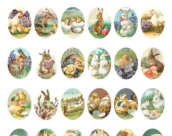 Printable Oval Cabochons Vintage Images For Pendants 30mm By 40mm Spring Meadow Flowers Free Printable Cabochon Templates