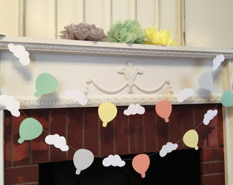 Oh the Places You'll go - Hot air balloon decorations- hot air balloon banner- hot air balloon baby shower decorations - your color choices