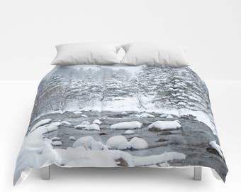 Colorado Snowy River Comforter or Duvet Cover, Duvet Cover Queen, Nature Decor, Nature Theme Bedroom, King Duvet, King Size Comforter