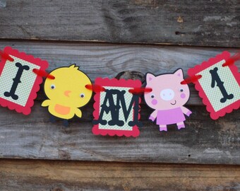 Farm High Chair Banner, Barn Farm Birthday Party Banner, Farm Party, Farm Banner
