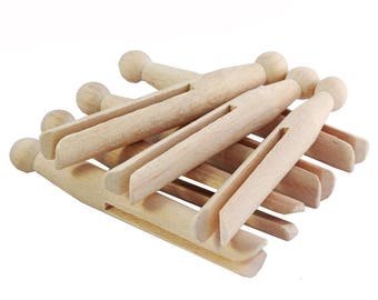 10 traditional wooden dolly pegs for craft, peg dolls and laundry! Clothespins, clothes pegs, doll pins for making peg people