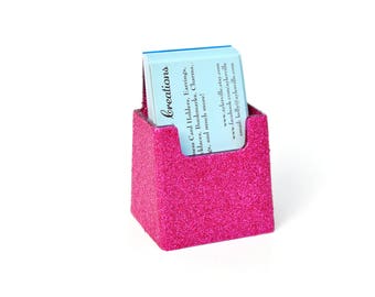 Glitter Vertical Business Card Holder. Bling Card Holder. Vertical Business Card. Pink. Sparkle. Unique.
