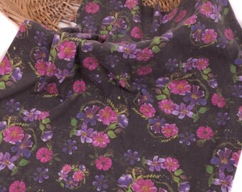 Black Floral Baby Blanket , Floral Swaddle Blanket , Organic Swaddle Blanket , Organic Baby Blanket , Newborn Girl Blanket , Baby Bedding