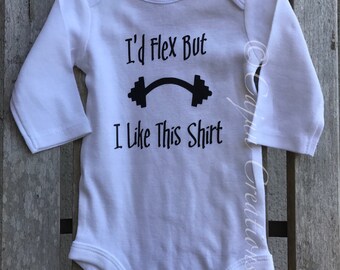 Baby boy clothes, I'd flex but I like this shirt, baby bodysuit, baby boy outfits, baby shower gift, baby boy shirts, baby boy gift