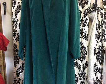 1960's Hunter Green Velvet Swing Coat