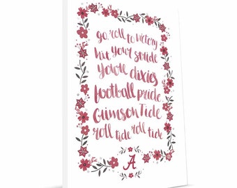 Alabama Crimson Tide 16x24 Painted Song Canvas Print