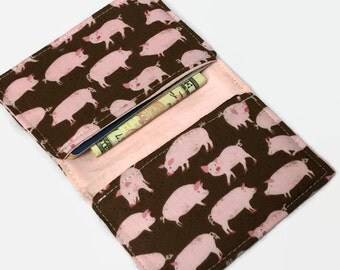 Pig Wallet, Womans Wallet, Travel Wallet, Business Card Holder, Credit Card Holder, Minimalist Wallet, Card Holder