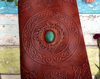 XL LEATHER JOURNAL- Extra Large - Student- Embossed Leather Notebook- Sketch book -Handmade- Vintage Leather Journal- Diary- Scrapbook