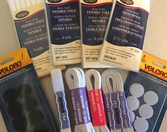 NEW - Sewing Supplies/Bias Tape/Velcro/Elastic Destash - Unopened Packages