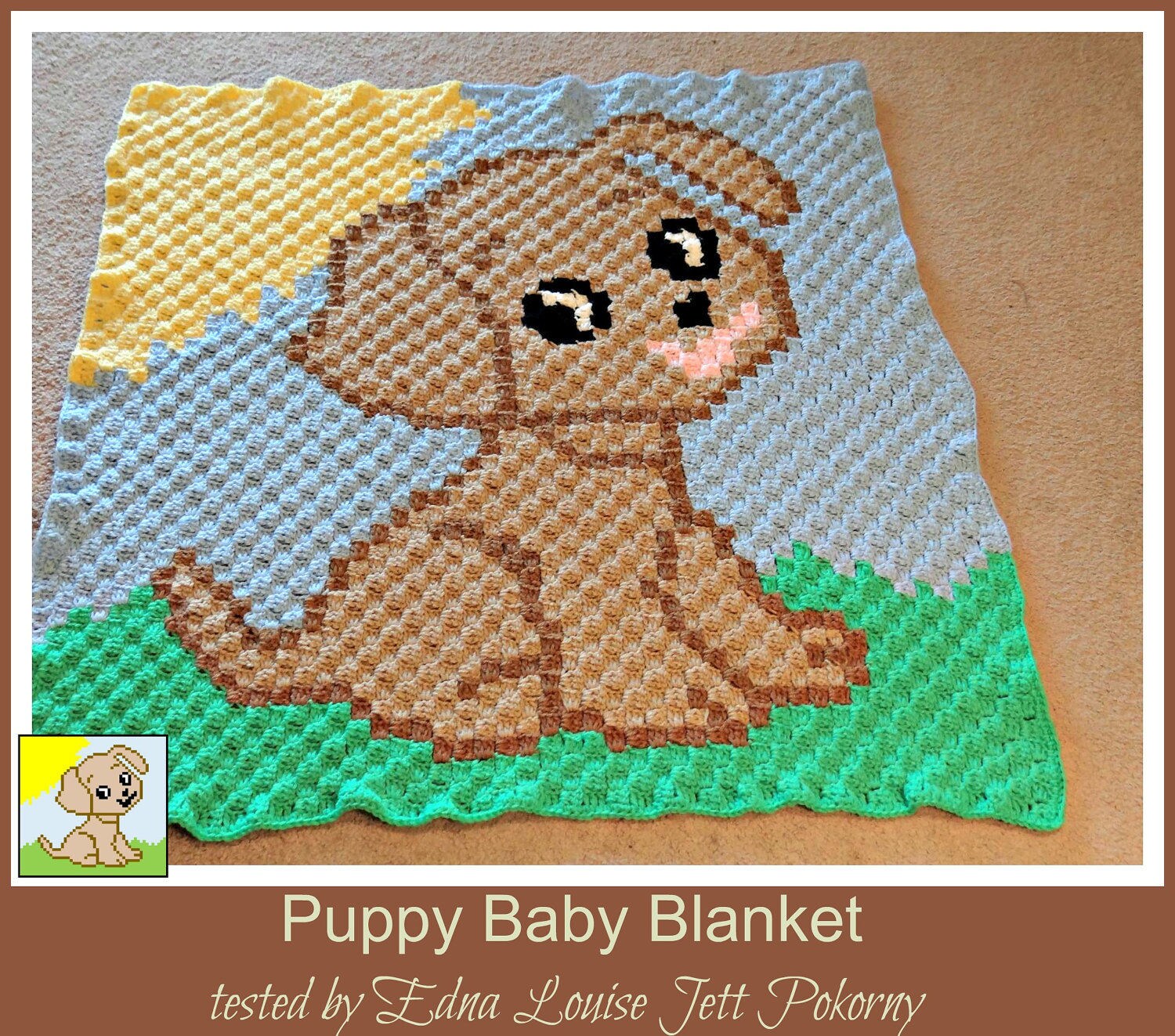 C2C Graph, Puppy Baby Blanket C2C Graph & Written Word Chart