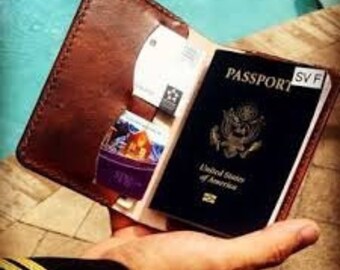 Personalized Leather passport cover - passport wallet - travel wallet - distressed - minimalist - cover - passport holder