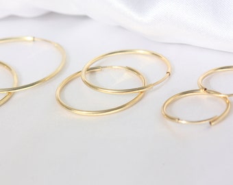 Thin GOLD hoops - High quality gold hoops, 14k gold filled hoops, Gold hoops, Simple Hoop Earrings, tiny gold hoops