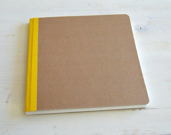 Blank square art journal, watercolor Journal 8" x 8" (20.5x20.5 cm), with 40 pages of 300 gsm Fabriano cold pressed watercolor paper
