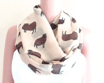 Animal Print Scarf. Circle Scarf. Infinity Scarf. Loop Scarf.