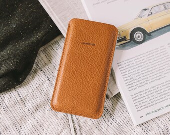 Cell phone Case, fits OnePlus 3T, leather, felt, "Dandy", by band&roll