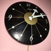 FLYING SAUCER CLOCK by Spartus painted black metal gray