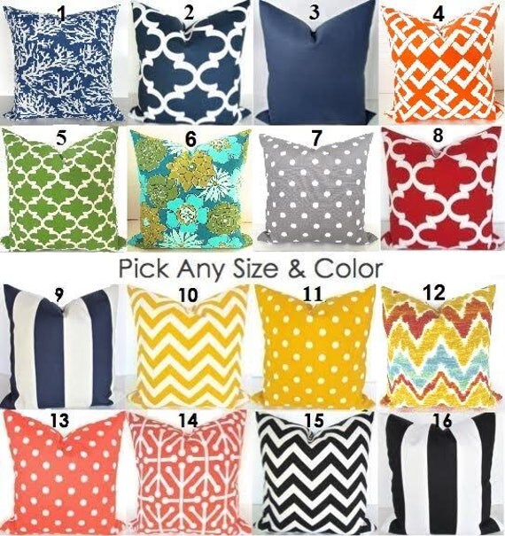 Items similar to BLACK OUTDOOR Pillows Blue Pillow Covers Yellow Gray