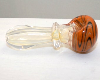 3 3/4 inch Orange & Black Glass Pipe