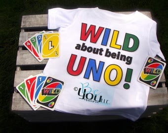 UNO birthday shirt; WILD about being UNO; first birthday outfit; birthday outfit; first birthday shirt; rainbow birthday party rainbow shirt