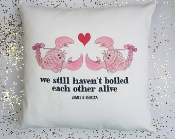 Lobster Personalised Cushion-Anniversary Gift-1st Anniversary Gift-Gift for Him-Gift for Animal Lover-Gift for Couple-Romantic Gift