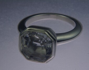 Rock Crystal and Sterling Silver Ring
