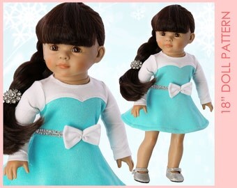 DRESS girl doll clothes pattern pdf, 18 inch doll clothes sewing pattern pdf, doll clothing pattern, doll clothes to sew, DOLL ELISE