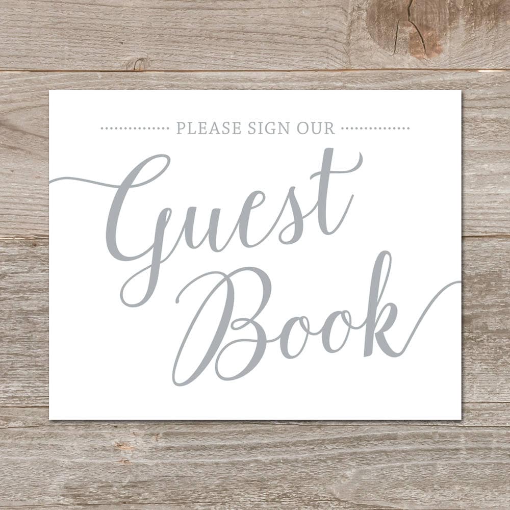 Printable Guest Book Sign Silver // Please Sign Our Guest Book