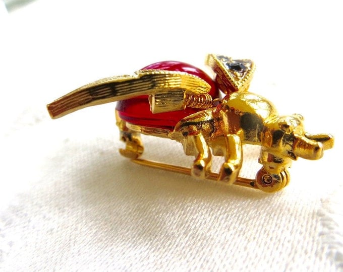 Trifari Bee Trembler Brooch, Jelly Belly Bee Pin, Vintage Insect Jewelry, Designer Signed Bug Pin