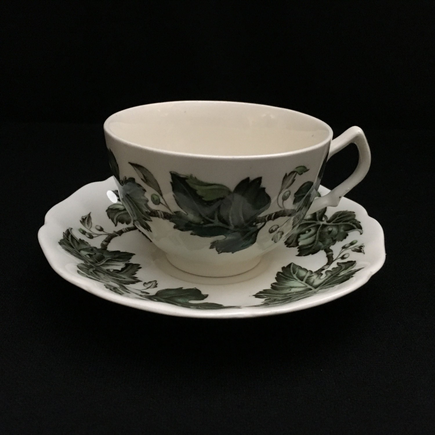 Vintage Johnson Bros Ivy Leaf Tea Cup and Saucer Made in