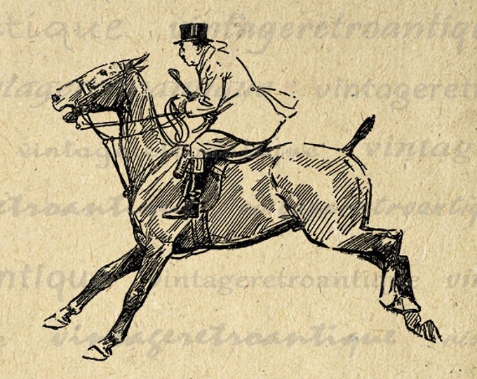 Printable Graphic Antique Horse Rider Download Image Illustration Digital Vintage Clip Art Jpg Png Eps HQ 300dpi No.1969