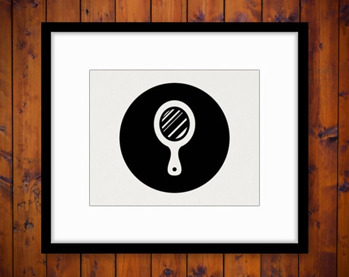 Hand Mirror Graphic Printable Download Barber Salon Icon Hairdresser Image Digital Antique Clip Art Jpg Png Eps HQ 300dpi No.4361