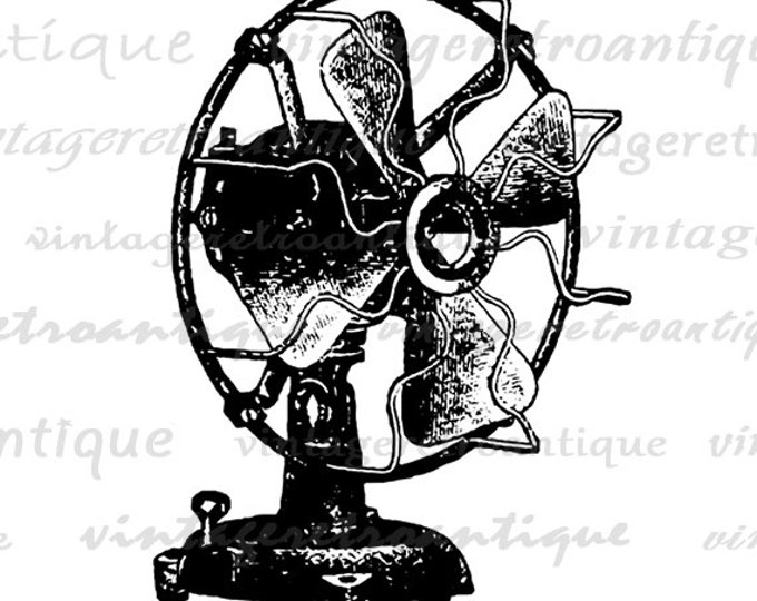 Digital Image Old Fashioned Electric Fan Graphic Printable Download Vintage Clip Art Jpg Png Eps HQ 300dpi No.1546