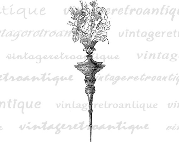 Digital Printable Flower Bouquet Graphic Image Download Antique Clip Art Jpg Png Eps HQ 300dpi No.664