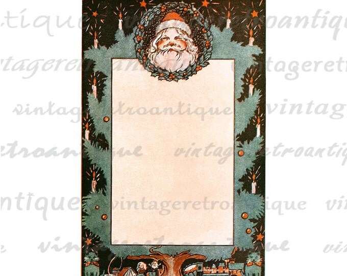 Christmas Frame Border Digital Image Download Printable Graphic Vintage Clip Art No.2391