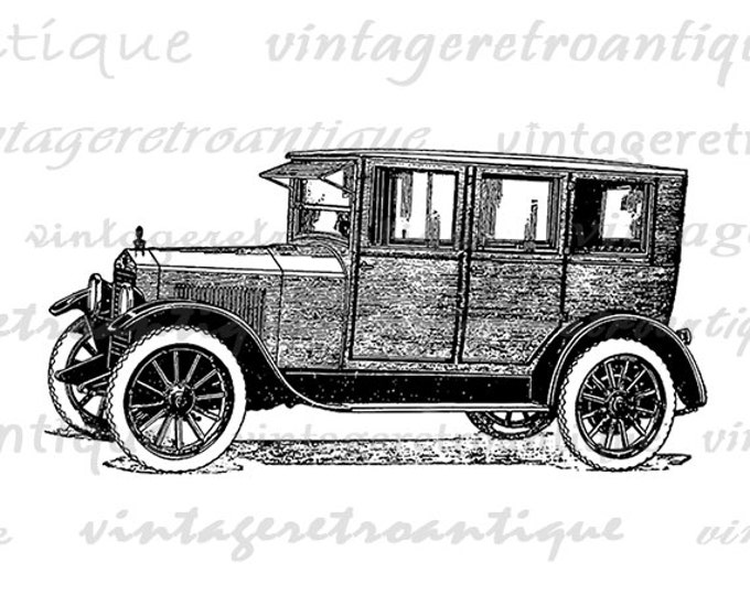 Essex Sedan Antique Car Digital Printable Download Illustration Image Graphic Vintage Clip Art Jpg Png Eps HQ 300dpi No.3465