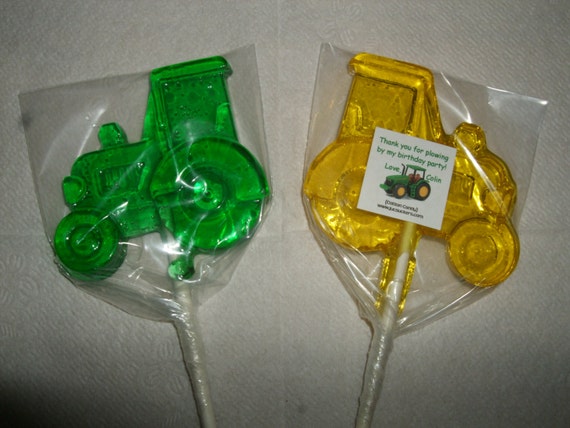 1 dz Hard Candy Tractor Shaped Lollipop for Deer Birthday